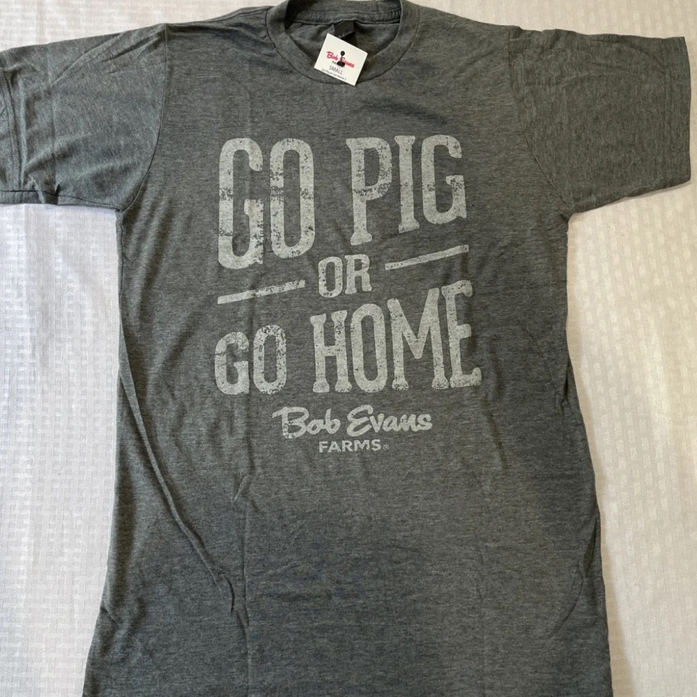 GO PIG OR GO HOME Bob Evans Farms T-SHIRT Mens M Restaurant HAM Bacon PORK